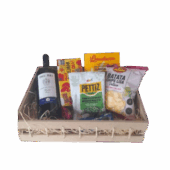 Cesta Presente com Vinho, Snacks e Delícias Gourmet